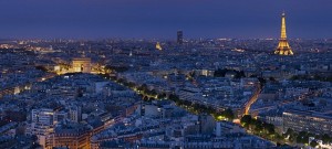 A panoramic view of the city of Paris, France.